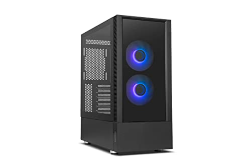 NOX XTREME PRODUCTS HUMMER NEMESIS - Mid-Tower Micro ATX;ATX, Front und Seite aus gehärtetem Glas, unendliche ARGB-LED-Lüfter, bis zu 8 Lüfter, große Grafik, USB 3.0, schwarz von NOX XTREME PRODUCTS