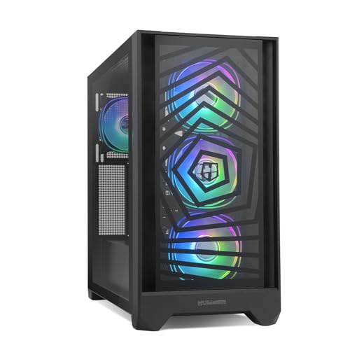 NOX XTREME PRODUCTS Hummer Plasma - Semitower ATX | M-ATX | ITX, inklusive Mesh-Frontplatte und gehärtetem Glas, Platz für 7 Lüfter, 4X ARGB Lüfter vorinstalliert, USB-C und 3.0, Schwarz NOX XTREME PRODUCTS Hummer Plasma - Semitower ATX | M-ATX | ITX, inklusive Mesh-Frontplatte und gehärtetem Glas, Platz für 7 Lüfter, 4X ARGB Lüfter vorinstalliert, USB-C und 3.0, Schwarz von NOX XTREME PRODUCTS
