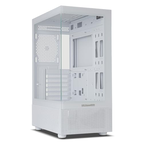 NOX XTREME PRODUCTS Hummer Vision White - Semitower ATX | M-ATX, Seiten- und Frontscheibe aus gehärtetem Glas, Platz für 5 Lüfter, Kompatibel mit Grafikkarten bis zu 300mm, USB 3.0, Weiß von NOX XTREME PRODUCTS