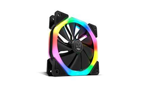 NOX XTREME PRODUCTS NXHUMMERDFAN - PC 120 mm Dual Ring LED RGB Rainbow Ultra leise mit Anti-Vibrations-Gummi-Pads, hoher Luftstrom, 6-polig, schwarz von NOX XTREME PRODUCTS