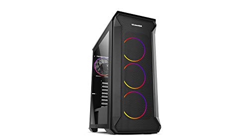 Nox Hummer Quantum -NXHUMMERQUANTUM ARGB ATX-Micro ATX-ITX Gehäuse, 4 vorinstallierte ARGB 120mm Lüfter, gehärtetes Glas, Platz für bis zu 6 Lüfter, USB 3.0, schwarz von NOX XTREME PRODUCTS