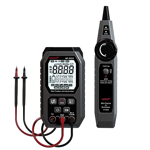 NOYAFA Digital Multimeter/Netzwerkkabeltester 2 in 1, Digitalmultimeter zum Testen von Spannung, Widerstand, Strom, Diode, Kabeltester für Länge, NCV-Tester, Wire Tracker von NOYAFA