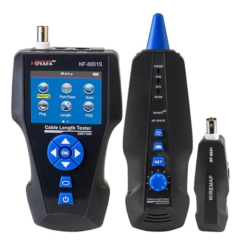 NOYAFA Cable and Network tester NF-8601S TDR Cable Tester For Network/BNC Coaxial/Telephone Cables with Troubleshooting Features of Length, Distance to Fault von NOYAFA