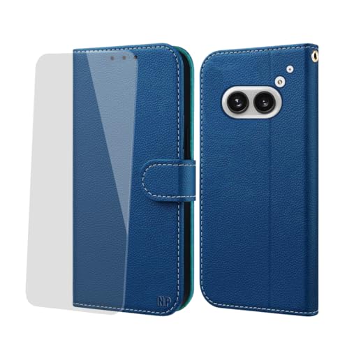 NP-Caser Hülle Nothing Phone 2a Handyhülle [Premium PU Leder][Kartenfach][Weicher TPU-Innencase] klappbar Kompatibel für Nothing Phone 2a Klapphülle Schwarz 6,7 Zoll. Blau von NP-Caser