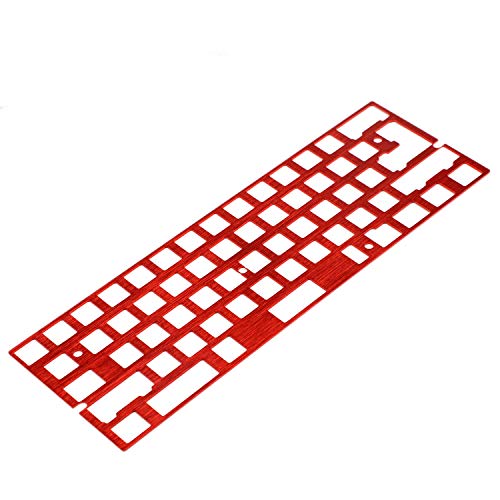 CNC-gefräste Aluminiumplatte mit gebürsteter Oberfläche, eloxiert, für GH60 60 % Tastatur, DIY-Unterstützung, ISO ANSI WKL (Rot fügen Sie volle Stabilisatoren hinzu) von NPKC