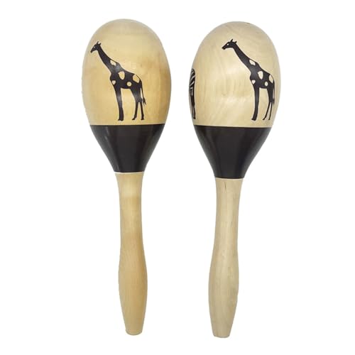 Holz Shaker Hand Rasseln Percussion Musikinstrument Maracas Percussion Spielzeug Orff Instrumente Solid Hartholz Sandhammer von NPXUAMTJ