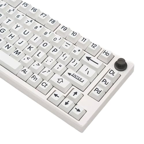 NPXUAMTJ 125 PCS Schlüsselcaps Originalhöhe Schwarz Und Weiß Großer Schriftart Keycap Set Wärme Unter Sublimiertem Komfort Für Mechanische Tastaturen von NPXUAMTJ