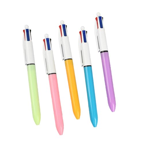 NPXUAMTJ 5 Stück Stift Einziehbarer Kugelschreiber Multicolor Kugelschreiber 4-Farben In-1-Kugelschreiber von NPXUAMTJ