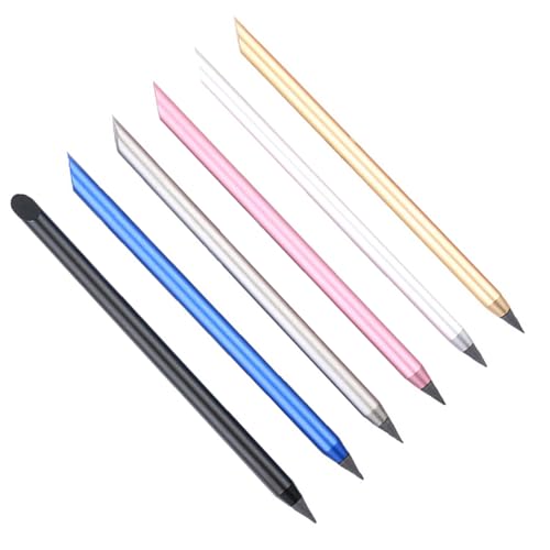 NPXUAMTJ 6pieces Löschbarer Metall Everlasting Stift Mit Berührender Bildschirm Glattes Schreiben Löschbarer Tintenloser Stift Zum Schreiben Von Zeichnen von NPXUAMTJ