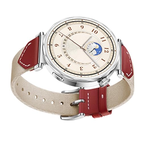 NPXUAMTJ Upgrades Leder Und Nylon Armband Gemischtes Leder Nylon Gurt Multifunktions Smartwatch Gurt Anspruchsvoll von NPXUAMTJ
