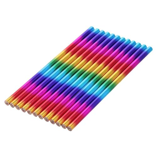 Regenbogen-Buntstifte, 4-in-1-Farben, Regenbogen-Bleistifte, Zeichenstifte, Buntstifte, mehrfarbig, 12 Stück von NPXUAMTJ