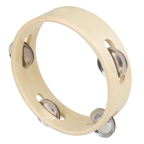 Holzrunde Handbell Einreihe Tamburines 6inch Handheld Percussion Drum Tamborines Musikinstrument Holzrunde Handbell Einreihe Tamburines 6inch Handheld Percussion Drum Tamborines Musikinstrument von NPYQ