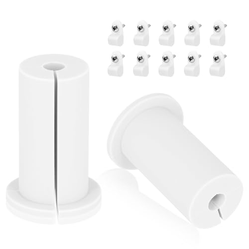 2stk Teiliges Kabelführungsset, Kabeldurchführungsbuchsen mit 10 Wandklemmen für 1-Zoll-Wandloch-Ethernet-Kabeltülle mit Schrauben für Starlink-Kabelrouter (Weiß) von NQEUEPN