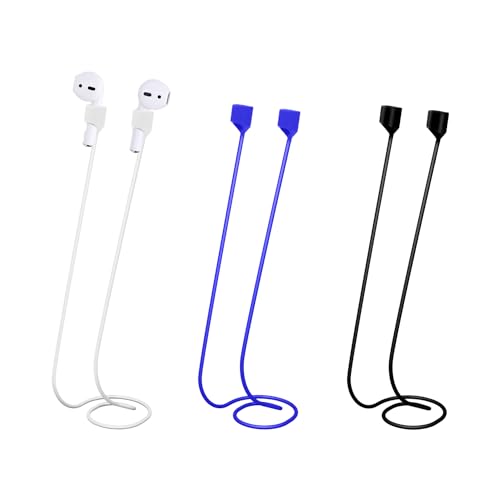 3 Stück Ohrstopsel Anti Lost Band, Weiches Kabelloses Silikon Ohrhörer Lanyard Magnetische Anti-Verlust Bänder für Ohrhörer Kompatibel mit Airpods Pro/3/2/1 (3 Farben) von NQEUEPN