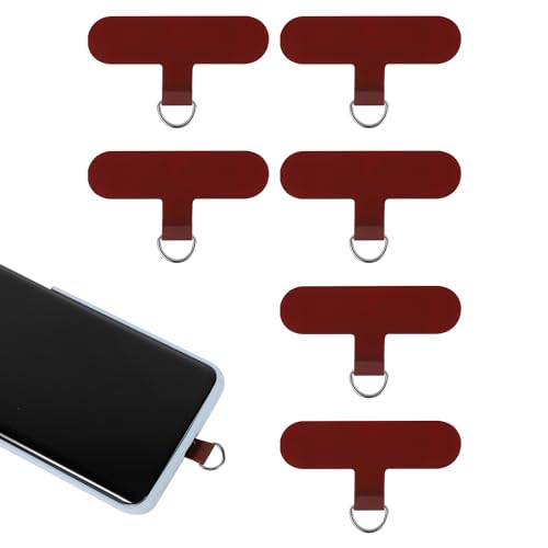 NQEUEPN 6stk Handy Lanyard Pads, Crossbody Universale Handykette Telefon Patch Strapazierfähig Multifunktional Handy Lanyard Patch für Meisten Smartphones, Ohne Klebstoff (Weinrot) von NQEUEPN