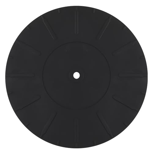Plattenspieler-Plattenmatte, 17cm Durchmesser Silikon Plattenspieler Matte Antistatische Rutschfeste Plattenspieler Matte für Vinyl Schallplattenmatten Ersatzzubehör (Schwarz) von NQEUEPN