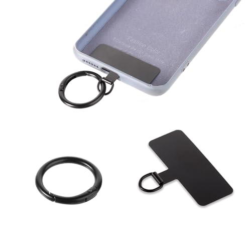 Telefon Halteband Patch, Universal Metall Telefon Halteband mit Federring Lanyard Ersatz ohne Klebstoff für Handys (Schwarz) von NQEUEPN