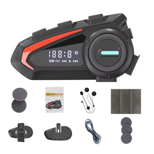 NQYZZFA Motorradhelm-Lautsprecher, BT5.1-Kopfhörer Mit Rauschunterdrückung, Wasserdicht, Doppeltes Rauschen, Unterstützt Freisprechfunktion Und Automatische Sprachannahme,Soft Microphone von NQYZZFA
