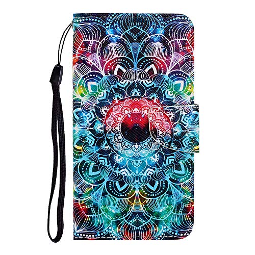 NR Hülle für Xiaomi Redmi Note 8T, Farbe Muster Anti-Kratzer Handyhülle mit Kartenfach Geld Slot Ständer PU Ledertasche TPU Bumper Wallet Case Flip Schutzhülle Kompatibel mit Xiaomi Redmi Note 8T von NR