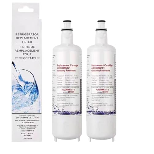 1–5 Stück Kühlschrank-Wasserfilter-Ersatzkartusche – kompatibel mit LG LT700P, ADQ36006101, LFX28968ST, LFXS30766S, Kenmore 9690, hocheffiziente Filtration(2psc) von NRDHGS