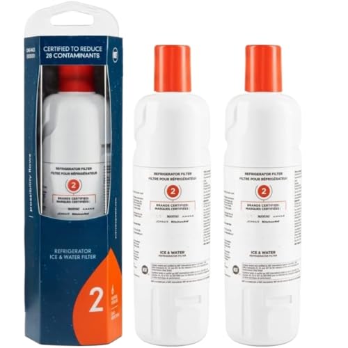 Ersatz, kompatibel mit Whirlpool Ice Water Refrigerator Cartridge 2 – EDR2RXD1, Element W10413645A, WRF989SDAB, hocheffiziente Filtration(2psc) von NRDHGS