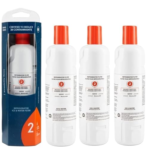 Ersatz, kompatibel mit Whirlpool Ice Water Refrigerator Cartridge 2 – EDR2RXD1, Element W10413645A, WRF989SDAB, hocheffiziente Filtration(3 PCS) von NRDHGS