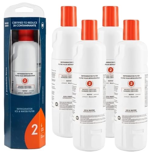 Ersatz, kompatibel mit Whirlpool Ice Water Refrigerator Cartridge 2 – EDR2RXD1, Element W10413645A, WRF989SDAB, hocheffiziente Filtration(4Pcs) von NRDHGS