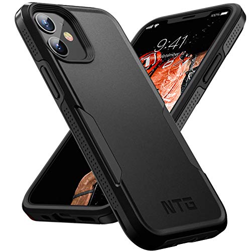 NTG [1. Generation] Entworfen für iPhone 12 Hülle & iPhone 12 Pro Hülle, robuste, robuste, leichte, schlanke, stoßfeste Schutzhülle für iPhone 12 6,1 Zoll, Schwarz von NTG