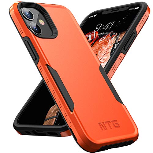 NTG [1. Generation] Entworfen für iPhone 12 Hülle & iPhone 12 Pro Hülle, strapazierfähige, robuste, robuste, leichte, dünne, stoßfeste Schutzhülle für iPhone 12 6,1 Zoll, Orange/BK von NTG