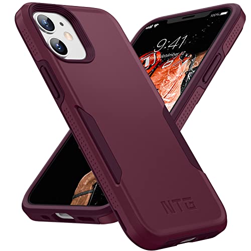 NTG [2023 Upgrade Stoßfest für iPhone 11 Hülle, Militärschutz Harter Schutzhülle Schlanke handyhülle iPhone 11(6,1 Zoll), Preiselbeere Rot von NTG