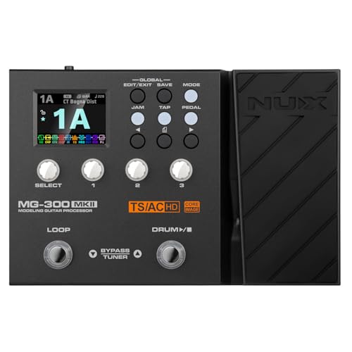 NUX | MG-300 mkII Gitarren-Multieffektpedal | Amp-Modellierung, USB-Audio-Interface, Expression-Pedal, IR-Schrank-Sim, Jam-Drums, Looper & Quicktone-Software NUX | MG-300 mkII Gitarren-Multieffektpedal | Amp-Modellierung, USB-Audio-Interface, Expression-Pedal, IR-Schrank-Sim, Jam-Drums, Looper & Quicktone-Software von NU-X