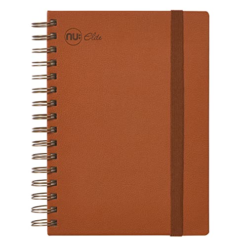 nu: Notizbücher – Elite Premium Range – Draht-Tagebuch – A4-Notizbuch – gebundenes Notizbuch – Schreibwaren-Notizbücher – hellbraunes Tagebuch – 120 Seiten von NU