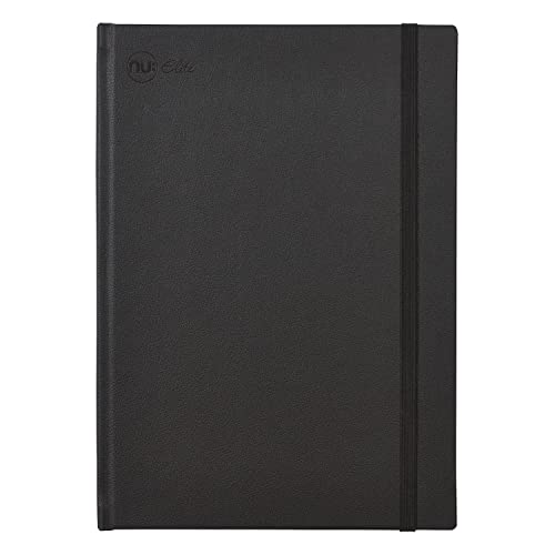 NU Notizbücher – Elite Premium Range – gebundenes Tagebuch-Notizbuch – A4-Notizbuch – gebundenes Notizbuch – Schreibwaren-Notizbücher – schwarzes Tagebuch – 120 Seiten von NU