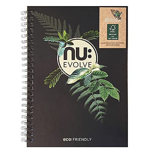 Nu Notebooks - Evolve Range - Recyceltes Notizbuch - A5 Notizbuch - Drahtgebundenes Notizbuch - Schreibwaren-Notizbücher - Professioneller Notizblock - 120 Seiten von NU: