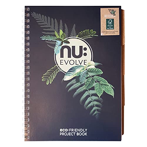 Nu Notizbücher – Evolve Range – Recyceltes Notizbuch – A4 Projektbuch – Spiralbindung – Schreibwaren Notizbücher – Professioneller Notizblock – 150 Seiten Nu Notizbücher – Evolve Range – Recyceltes Notizbuch – A4 Projektbuch – Spiralbindung – Schreibwaren Notizbücher – Professioneller Notizblock – 150 Seiten von NU
