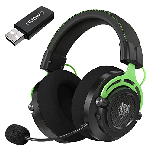 NUBWO G03 Wireless Gaming Headset with Microphone for PS5, PS4, PC, Laptop, Computer, Bluetooth Wireless Gaming Headphones with Noise Cancelling Mic, Surround Sound, Over Ear (Green) von NUBWO