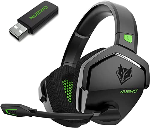 NUBWO G06 Wireless Gaming Headset für PS5, PS4, PC, Rauschunterdrückung über Ohr-Gaming-Kopfhörer mit Mikrofon, 17+ Stündige Wireless-Nutzung grün von NUBWO