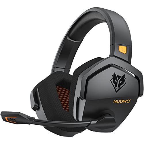 NUBWO G06 Dual Wireless Gaming Headset mit Mikrofon für PS5, PS4, PC, Mobile: 2.4 GHz Wireless + Bluetooth - 100 Stunden - 50mm -Treiber - Orange von NUBWO