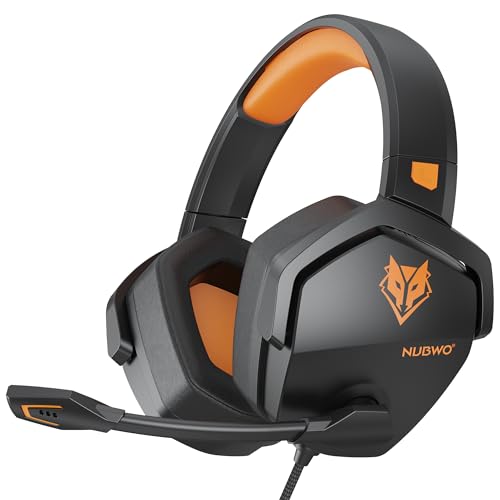NUBWO N16 Gaming Headset – Mikrofon mit Geräuschunterdrückung, Stereo Sound und Komfortables Design für PS5, PS4, Xbox One, NS, PC, Laptop und Mac - Gelb von NUBWO