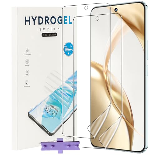 NUCNOK 2 Stück Schutzfolie für Honor 200,Weiche Flexibilität Hydrogel Folie mit Positionierhilfe,Fingerabdruck-ID Unterstützen,Kratzfest Keine Blasen von NUCNOK