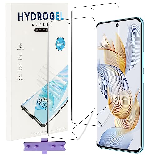 NUCNOK 2 Stück Schutzfolie für Honor 90,Weiche Flexibilität Hydrogel Folie mit Positionierhilfe,Fingerabdruck-ID Unterstützen,Kratzfest Keine Blasen von NUCNOK