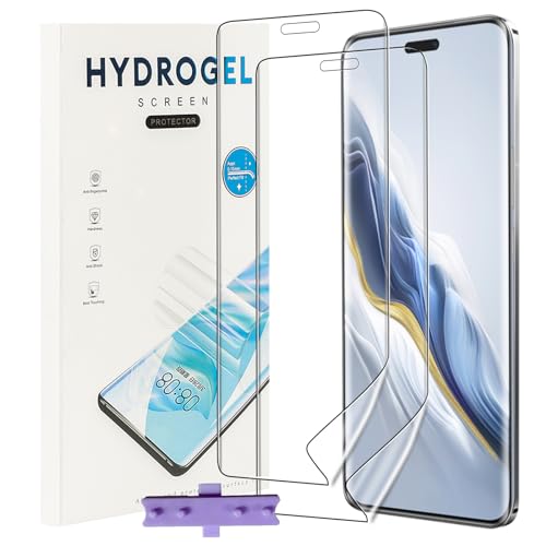 NUCNOK 2 Stück Schutzfolie für Honor Magic 6 Pro,Weiche Flexibilität Hydrogel Folie mit Positionierhilfe,Fingerabdruck-ID Unterstützen,Kratzfest Keine Blasen von NUCNOK