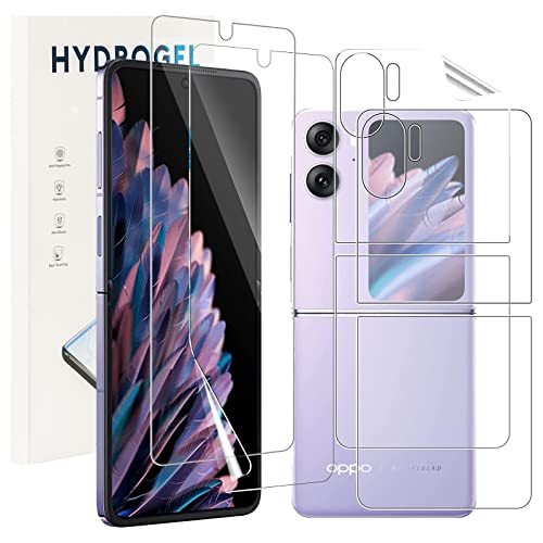 NUCNOK 2 Stück Schutzfolie für Oppo Find N2 Flip + Rückenschutzfolie,Weiche Flexibilität HD klar Hydrogel Folie,Fingerabdruck-ID Unterstützen,Kratzfest Keine Blasen von NUCNOK