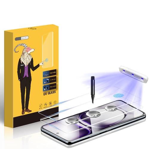 NUCNOK 2 Stück Schutzfolie für Oppo Reno 12/Reno 12 Pro 5G,9H Härte Folie,Full Coverage Fingerabdruck-ID Unterstützen,Anti-Kratzen,Anti-Bläschen Panzerfolie,HD Displayschutz von NUCNOK