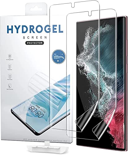 NUCNOK [2 Stück Schutzfolie für Samsung Galaxy S22 Ultra 5G,Weiche Flexibilität Hydrogel Folie,Fingerabdruck-ID Unterstützen,Kratzfest Keine Blasen von NUCNOK