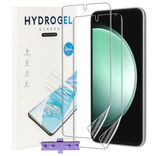 NUCNOK 2 Stück Schutzfolie für Samsung Galaxy S24 5G,Weiche Flexibilität Hydrogel Folie mit Positionierhilfe,Fingerabdruck-ID Unterstützen,Kratzfest Keine Blasen von NUCNOK