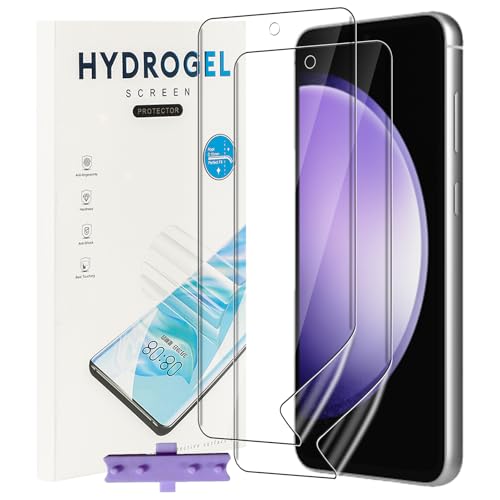 NUCNOK 2 Stück Schutzfolie für Samsung Galaxy S24 FE,Weiche Flexibilität Hydrogel Folie mit Positionierhilfe,Fingerabdruck-ID Unterstützen,Kratzfest Keine Blasen von NUCNOK