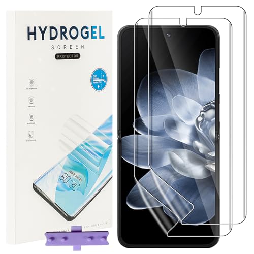 NUCNOK 2 Stück Schutzfolie für Xiaomi Mix Flip,Weiche Flexibilität Hydrogel Folie mit Positionierhilfe,Fingerabdruck-ID Unterstützen,Kratzfest Keine Blasen von NUCNOK