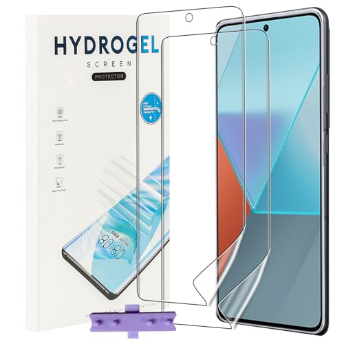 NUCNOK 2 Stück Schutzfolie für Xiaomi Redmi Note 13 Pro 4G/5G,Weiche Flexibilität Hydrogel Folie mit Positionierhilfe,Fingerabdruck-ID Unterstützen,Kratzfest Keine Blasen von NUCNOK