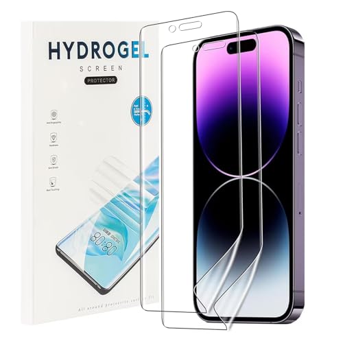 NUCNOK 2 Stück Schutzfolie für iPhone 15 Pro,Weiche Flexibilität Hydrogel Folie mit Positionierhilfe,Fingerabdruck-ID Unterstützen,Kratzfest Keine Blasen von NUCNOK